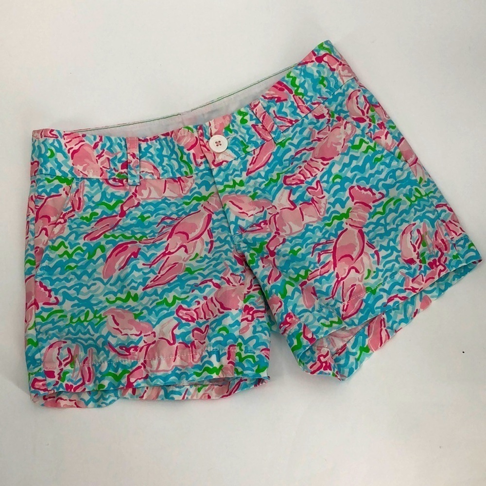 Lilly Pulitzer The Callahan Short Size 00 Lobster Crawdads Crayfish Nautical